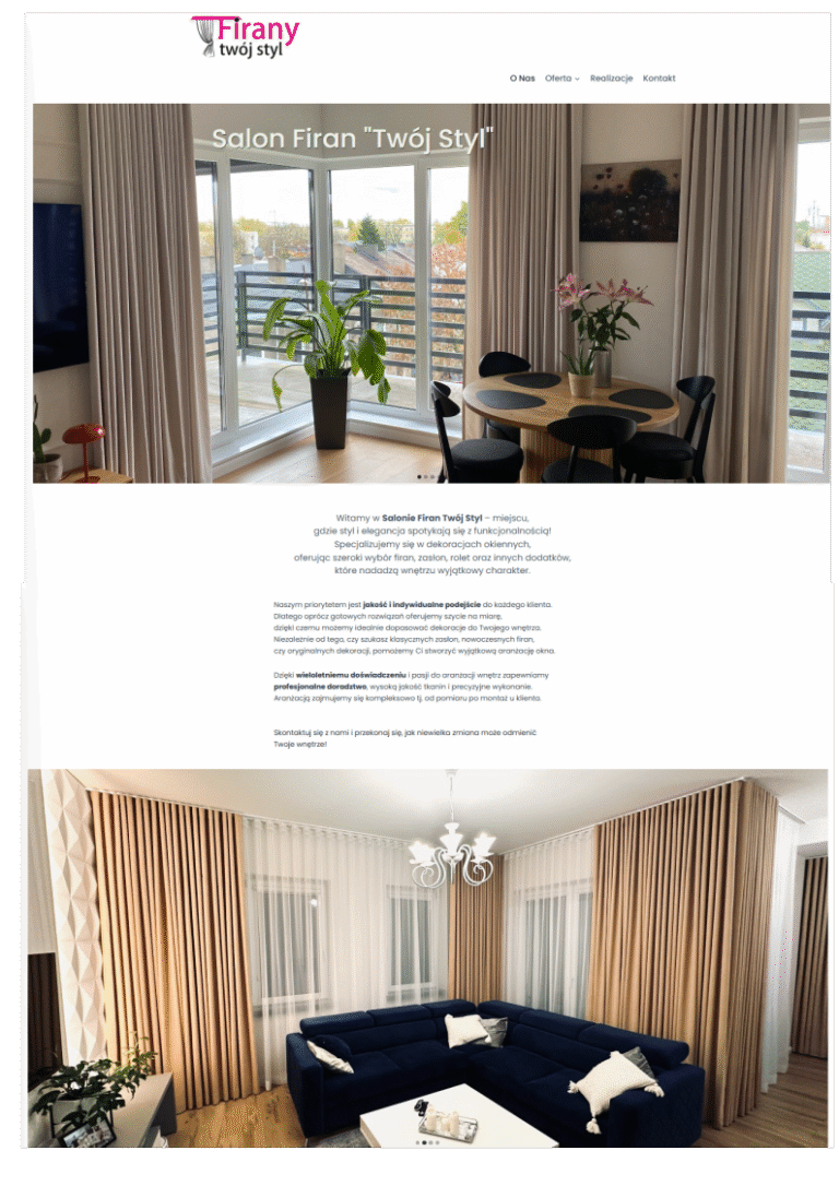 Strona www.firany-twojstyl.pl zrzut ekranu