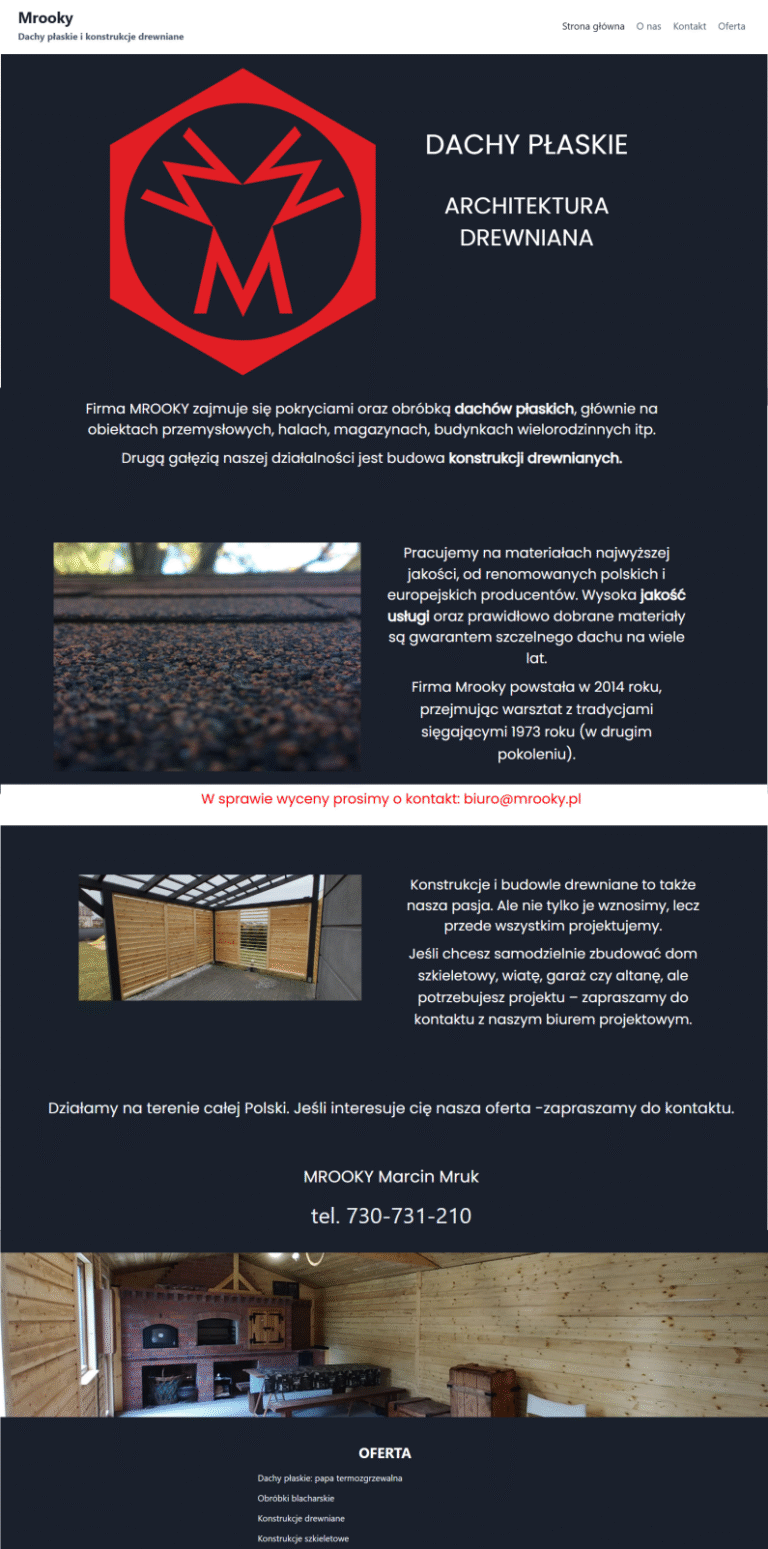 Zrzut ekranu strony www.mrooky.pl