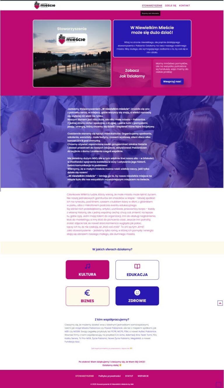 Zrzut widoku strony wniesielkimmiescie.pl