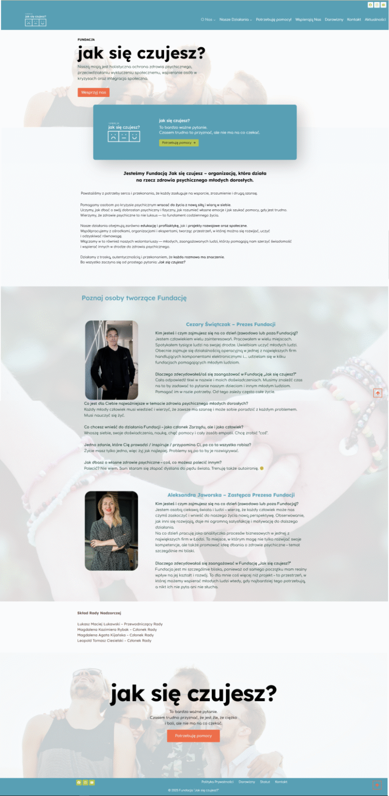 Fundacja Jak się czujesz strona startowa
